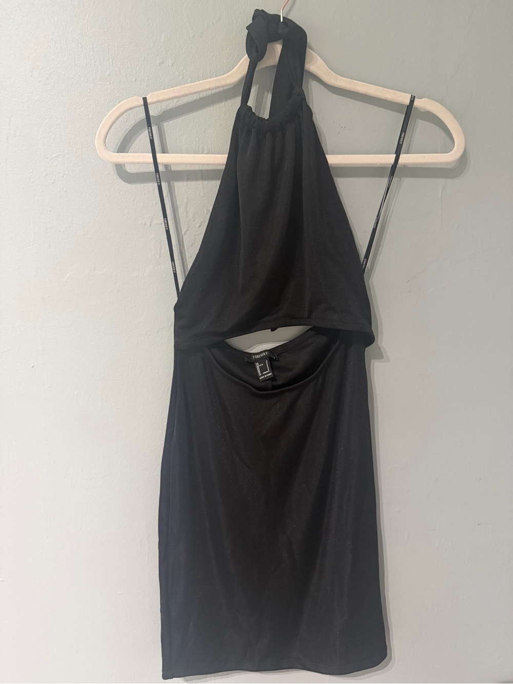 Forever 21 Black Halter Cutout Mini Dress